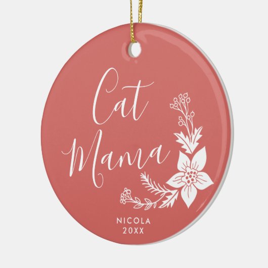 キャットマパーソナライズされたマファーベビーかわいいペットオーナーギフト セラミックオーナメント (左)