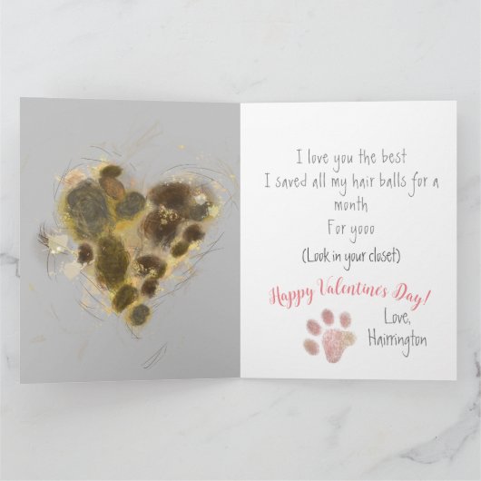 キャットマママバレンタパーソナライズされたインサプライズ カード (内部)