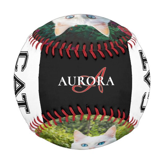 キャットマママママザーズデイ2写真モノグラムカスタム 野球ボール (裏面)