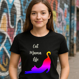 キャットママライフ - 子猫のストレッチ Tシャツ