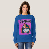 キャットママレトロヴィンテージTシャツトレンディーティー スウェットシャツ (正面フル)