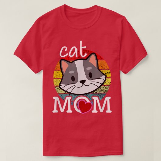 キャットママヴィンテージサンセット  Tシャツ (デザイン正面)