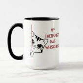 キャットママ私のセラピストはヒゲが生えている マグカップ (左)