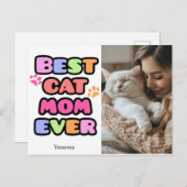 キャットママ葉書カスタムと泡立ち文字 ポストカード (正面/裏面)