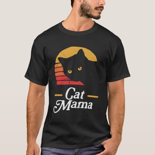 キャットママ80代スタイル動揺して猫 Tシャツ (正面)