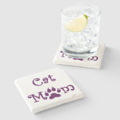 キャットママ、パープル、コースター、マザーズ・デイ ストーンコースター (横)