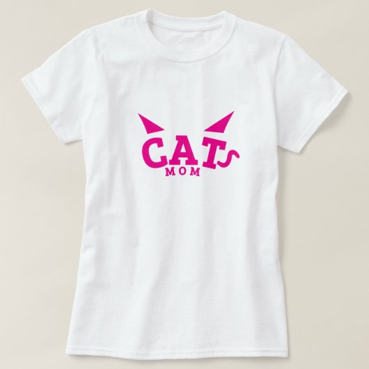 キャットママ – 猫好き Tシャツ (デザイン正面)