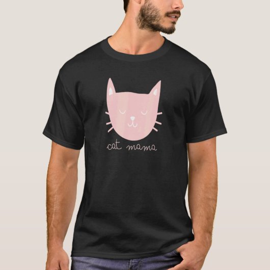 キャットママ 猫 ピンクの子猫 Tシャツ (正面)