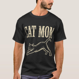 キャットママTシャツ – ビンテージ風ダストレスキャットTシャツ Tシャツ