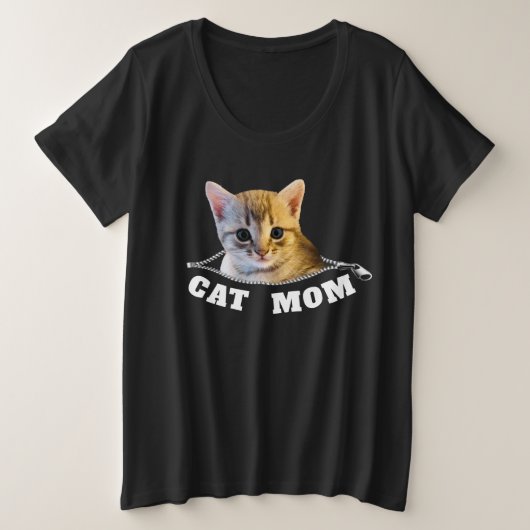 キャットママTシャツ プラスサイズTシャツ (デザイン正面)