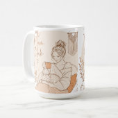 キャットマムクラブ 鉛筆画 ラテマグ コーヒーマグカップ (正面左)