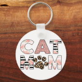 キャットマムピンクフローラ&ヒョウ足 キーホルダー (正面)