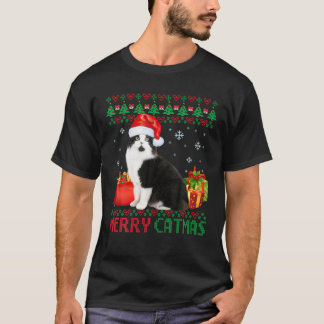 キャットマメリースキャットアグリーなクリスマスシンクリムママパパ Tシャツ