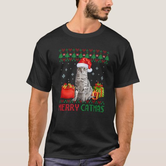 キャットマメリース猫の醜いクリスマスエジプトマウ母D Tシャツ (正面)