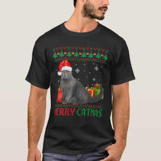 キャットマメリーットキャット醜いクリスマスチャートルクスママパパ Tシャツ