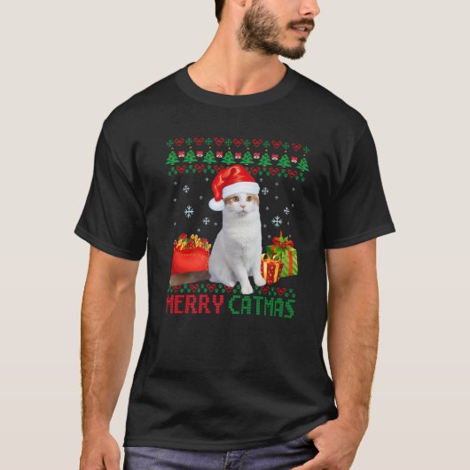 キャットマメリーネコ醜いクリスマスターキッシュヴァンモママダ Tシャツ (正面)