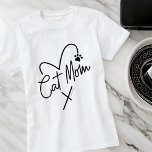 キャットマモダンムよくはしゃぐハートとおもしろいタイポグラフィ Tシャツ<br><div class="desc">本クラシックシンプルデザインは、おもしろいスクリプトタイポグラフィから構成されよくはしゃぐる</div>