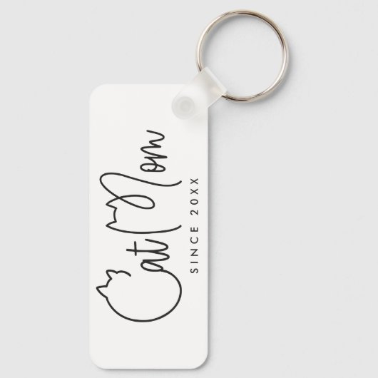 キャットマモダンムシックよくはしゃぐアンドおもしろいタイポグラフィ キーホルダー (裏面)