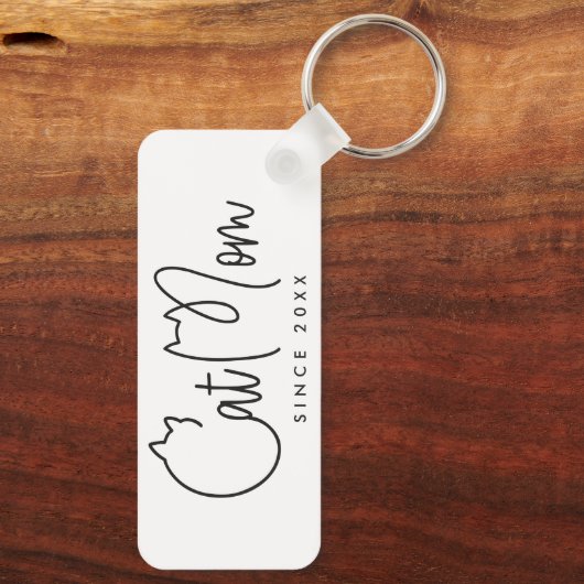 キャットマモダンムシックよくはしゃぐアンドおもしろいタイポグラフィ キーホルダー (裏面)