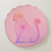 キャットマンダラアートラウンドクッション ラウンドクッション (裏面)