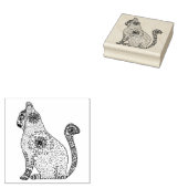 キャットマンダラキャットウッドアートスタンプ ラバースタンプ (押印)