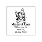 キャットマンチキン差出人住所 ラバースタンプ (インプリント)