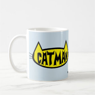 「キャットマン」メンズ猫好きレトロロゴ コーヒーマグカップ