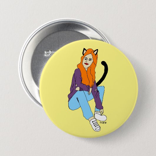 キャットマン 缶バッジ (正面&裏面)