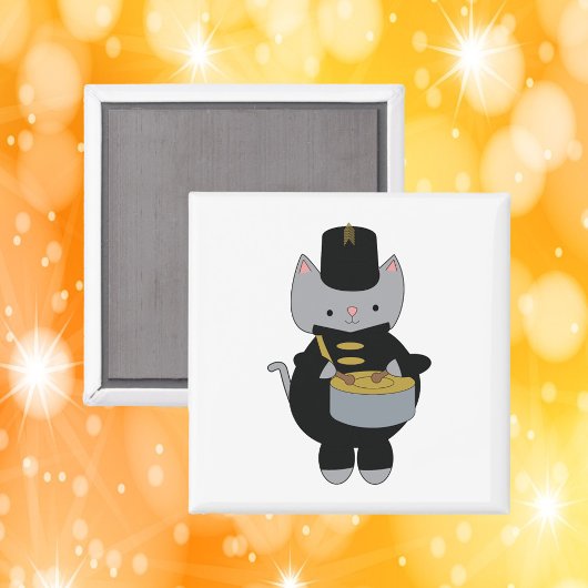 キャットマーチングバンドスナレドラムブラック金ゴールド マグネット
