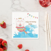 キャットマーメイドの誕生日パーティーのナプキン スタンダードカクテルナプキン (インサイチュ)