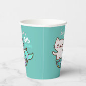 キャットマーメイドガール誕生日かわいいパーメイドメイドメイドメイド 紙コップ (右)