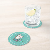 キャットマーメイドガール誕生日ブルーメイドパーメイド ペーパーコースター (インサイチュ)