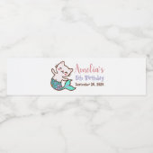 キャットマーメイドパーメイドかわいいメイドガール誕生日 ペットボトルラベル (シングルラベル)