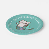 キャットマーメイドブルーガール誕生日パーメイドメイドメイド ペーパープレート (アングル)