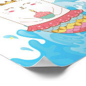 キャットマーメイド誕生日パーティー歓迎サイン ポスター (角)