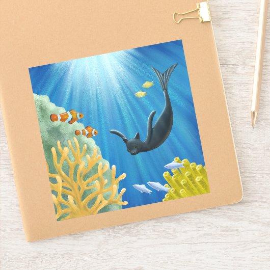 キャットマーメイド シール (ノートブック)