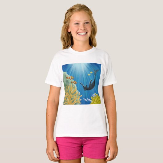 キャットマーメイド Tシャツ (正面フル)