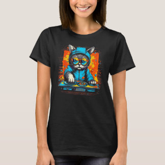 キャットミュージックDJビブラート ミュージカルキャット Tシャツ