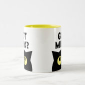 キャットミルク？キャッおもしろいトミームコーヒーマグのプレゼント ツートーンマグカップ (中央)