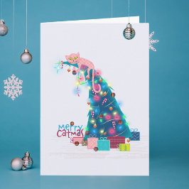 キャットムスツリークリスマスカード サンキューカード