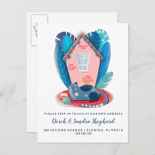 キャットムービングハウス動物テーマ 案内ポストカード (正面/裏面)