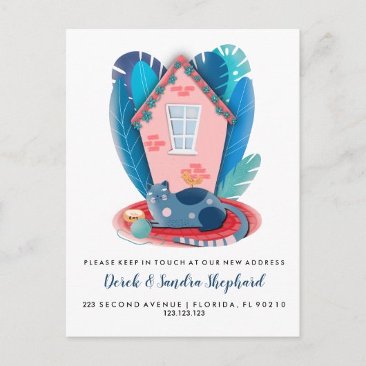 キャットムービングハウス動物テーマ 案内ポストカード (正面)