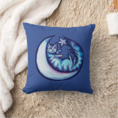 キャットムーンキャットデイスターアートパープルムーンキャット クッション (ブランケット)