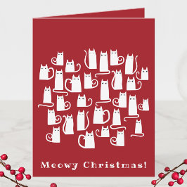 キャットメおもしろいオウィクリスマスホリデーカード カード