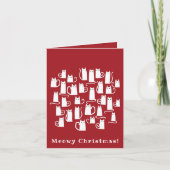 キャットメおもしろいオウィクリスマスホリデーカード カード (正面)