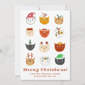 キャットメおもしろいオウィクリスマスホリデーカード シーズンカード (正面)