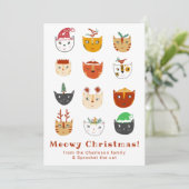 キャットメおもしろいオウィクリスマスホリデーカード シーズンカード (スタンド正面)