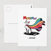 キャットメすごいイー – Rainbow Capeプライド猫 ポストカード (正面/裏面)