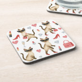 キャットメイクアップアーティストFOR WOMAN GIRL LADY猫好き コースター (左側)