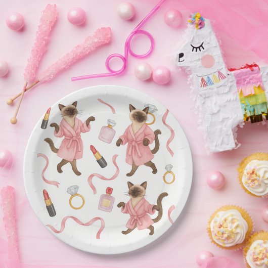 キャットメイクアップアーティストFOR WOMAN GIRL LADY猫好き ペーパープレート (パーティー)